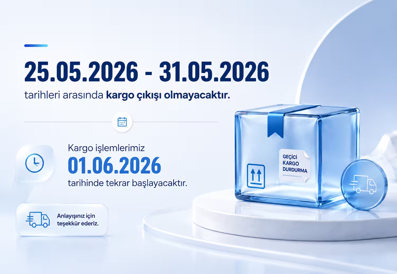 Bayram Kargo Bilgilendirmesi