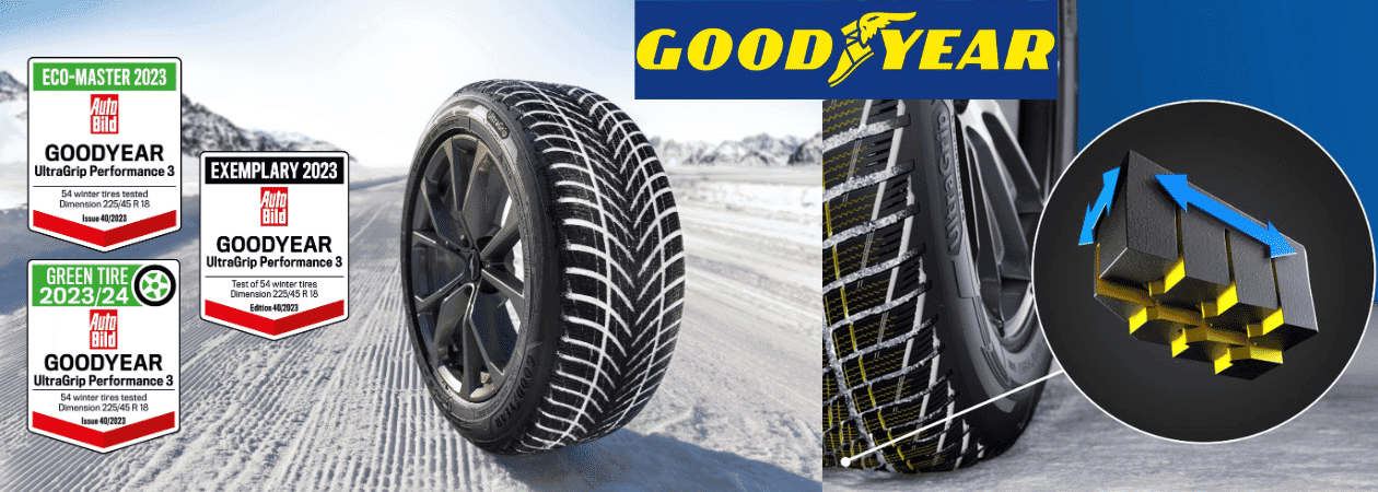 Goodyear UltraGrip Performance 3, ADAC Kış Lastiği Testinde Birinci Oldu
